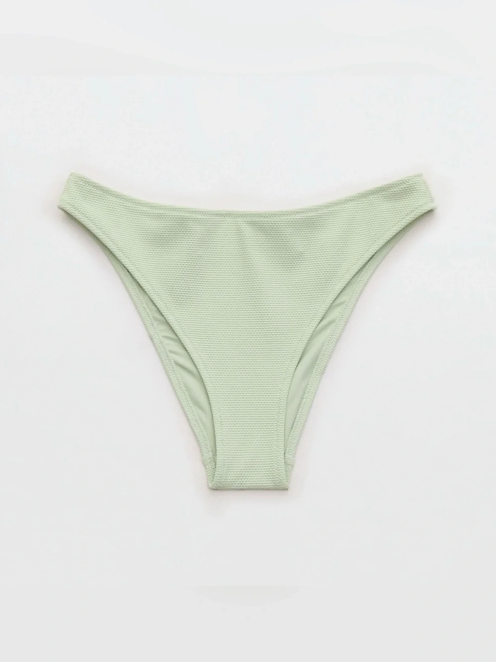 NWT Aerie Pique Mid Rise Cheeky Bikini Bottom Aloe Green